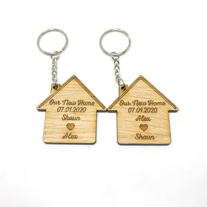 Set of 2 Our First/New Home Keyrings