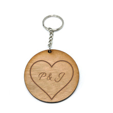Load image into Gallery viewer, Initials Heart Keyring
