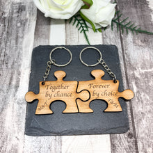 Load image into Gallery viewer, Together By Chance Forever by Choice Keyrings Set of 2
