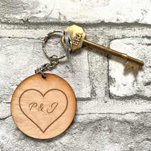 Load image into Gallery viewer, Initials Heart Keyring
