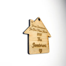 Load image into Gallery viewer, Personalised First Christmas In Our New Home Bauble Family Name
