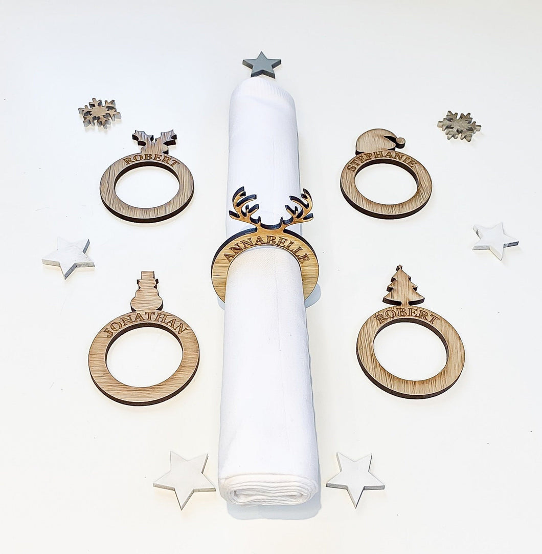 Personalised Christmas Napkin Rings
