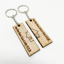 Load image into Gallery viewer, Personalised Home Keyrings With Names and Dates (Set of 2)
