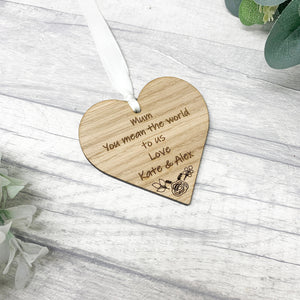 'You mean the world to us' Wooden Heart