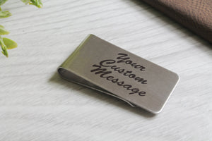 Personalised Engraved Money Clip With Custom Message Stainless Steel