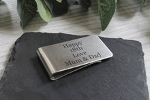 Load image into Gallery viewer, Personalised Engraved Money Clip With Custom Message Stainless Steel
