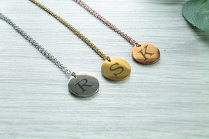 Personalised Necklace Engraved With Initial - Stainless Steel