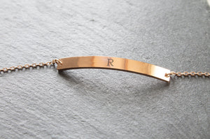 Personalised Bracelet With Initial Engraved -  Bridesmaid Gift, Gifts for Her, Valentine&#39;s Gift , Birthday Gift,  Engraved Jewellery