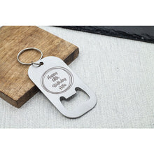 Load image into Gallery viewer, Personalised Bottle Opener Keyring - Birthday Age- Special Birthday Gift - Metal Engraved Keyring
