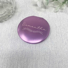Load image into Gallery viewer, Personalised Compact Mirror With Name Engraved
