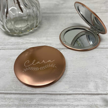 Load image into Gallery viewer, Personalised Compact Mirror With Name Engraved
