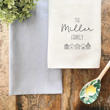 Load image into Gallery viewer, Personalised Tea Towel - Housewarming Family Gift - Organic Cotton Tea Towel
