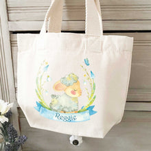 Load image into Gallery viewer, Personalised Easter Treat Bag - Little Lamb Design - Canvas Gift Bag - Easter Egg Hunt

