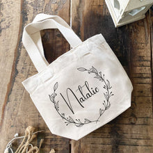 Load image into Gallery viewer, Personalised Canvas Tote Handle Bag - Name bag - Lunch Bag - Bridesmaid Proposal Thank you gift
